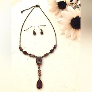 AVON Red Ruby necklace/earrings set. Made in 2001